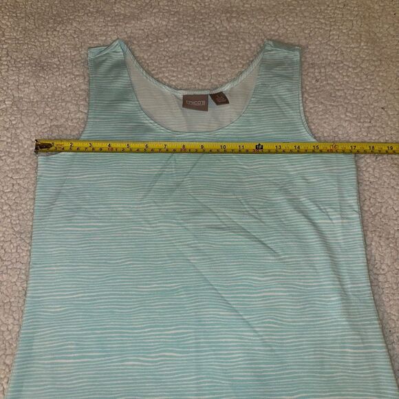 Chicos Women’s Bright Blue White Pattern Tank Top Size 1 (Small) - Picture 7 of 11
